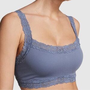 Victoria's Secret PINK BLUE SEAMLESS LIGHTLY LINED BRALETTE 7